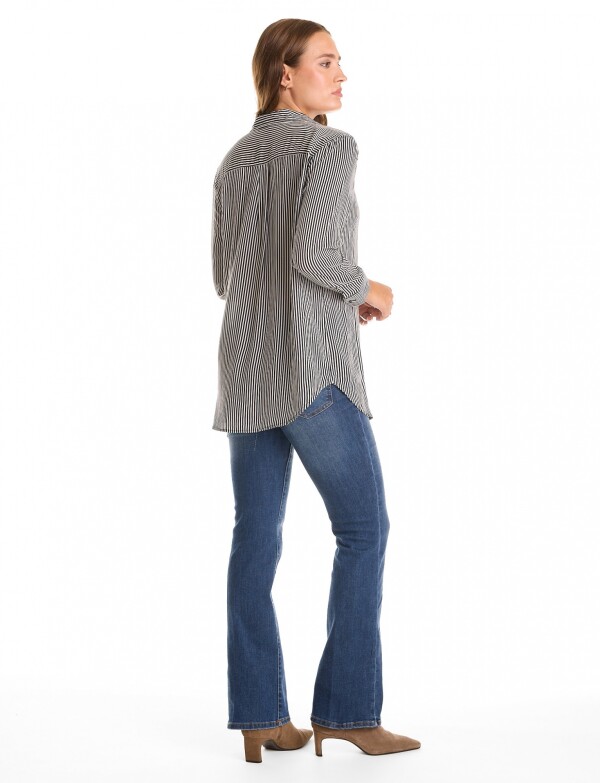 Camisa Lineas NEGRO/BLANCO