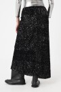 Falda midi de lentejuela Negro