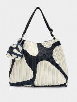 Bolso De Hombro De Nylon Estampado Con Pliegues blanco