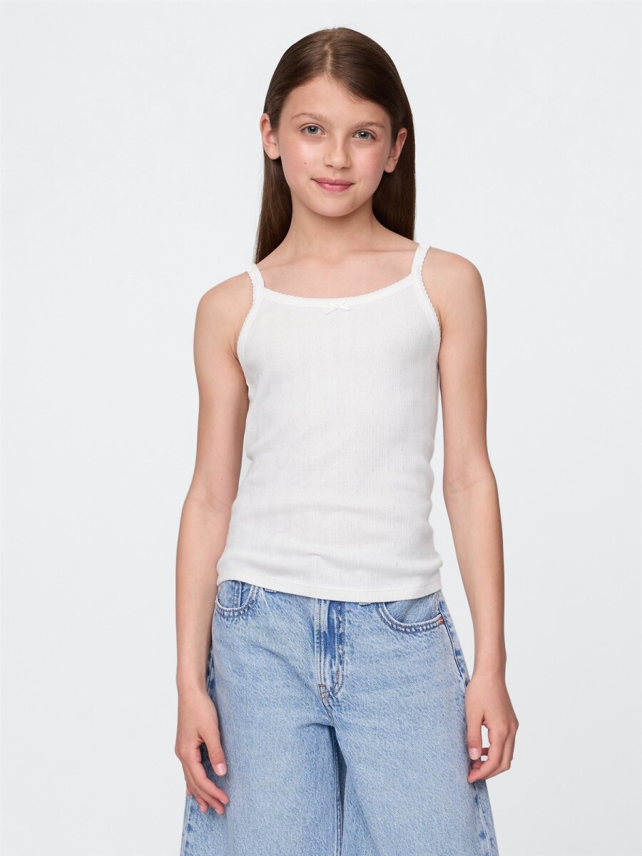 Musculosa Pointelle Niña - New Off White V2 