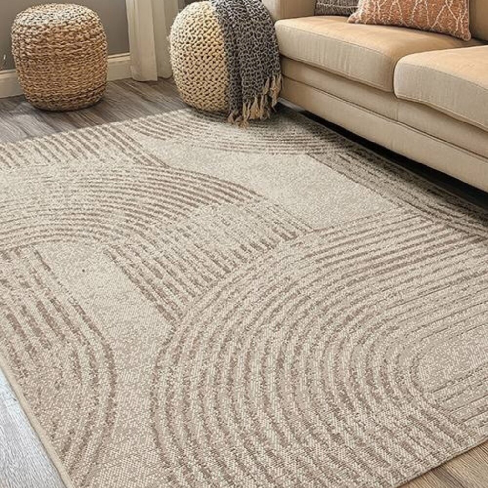 Alfombra Moderna Eco-Nature - Roat | 1.50x200 m Beige Chumbo