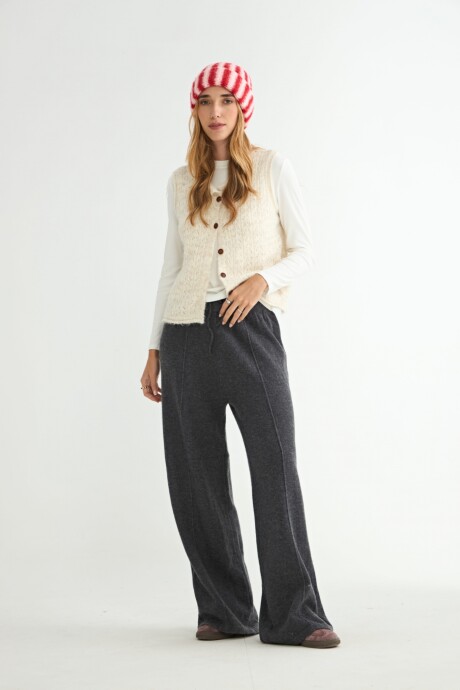 PANTALÓN TEJIDO TULIPA T1 GRIS OSCURO