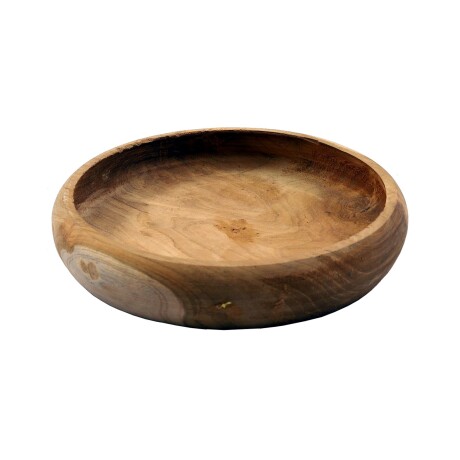 BOWL DECORATIVO AMBAR 26*26*5 MADERA NATURAL-BEIGE NATURAL