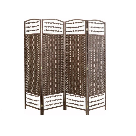 Biombo separador de rattan 1.8 mts Marrón