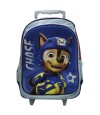 Mochila Infantil 3D con Carro Tafeta Grande 40 x 30 cm Chase Happy Azul