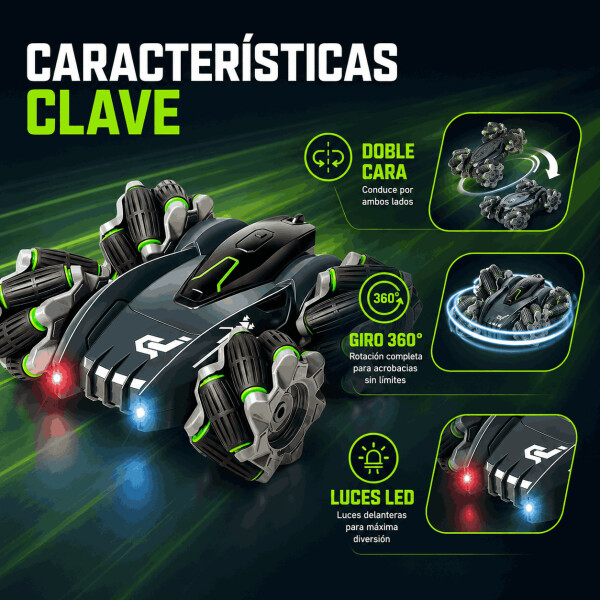 Auto a Control Remoto Doble Cara 360° Todo Terreno GRIS