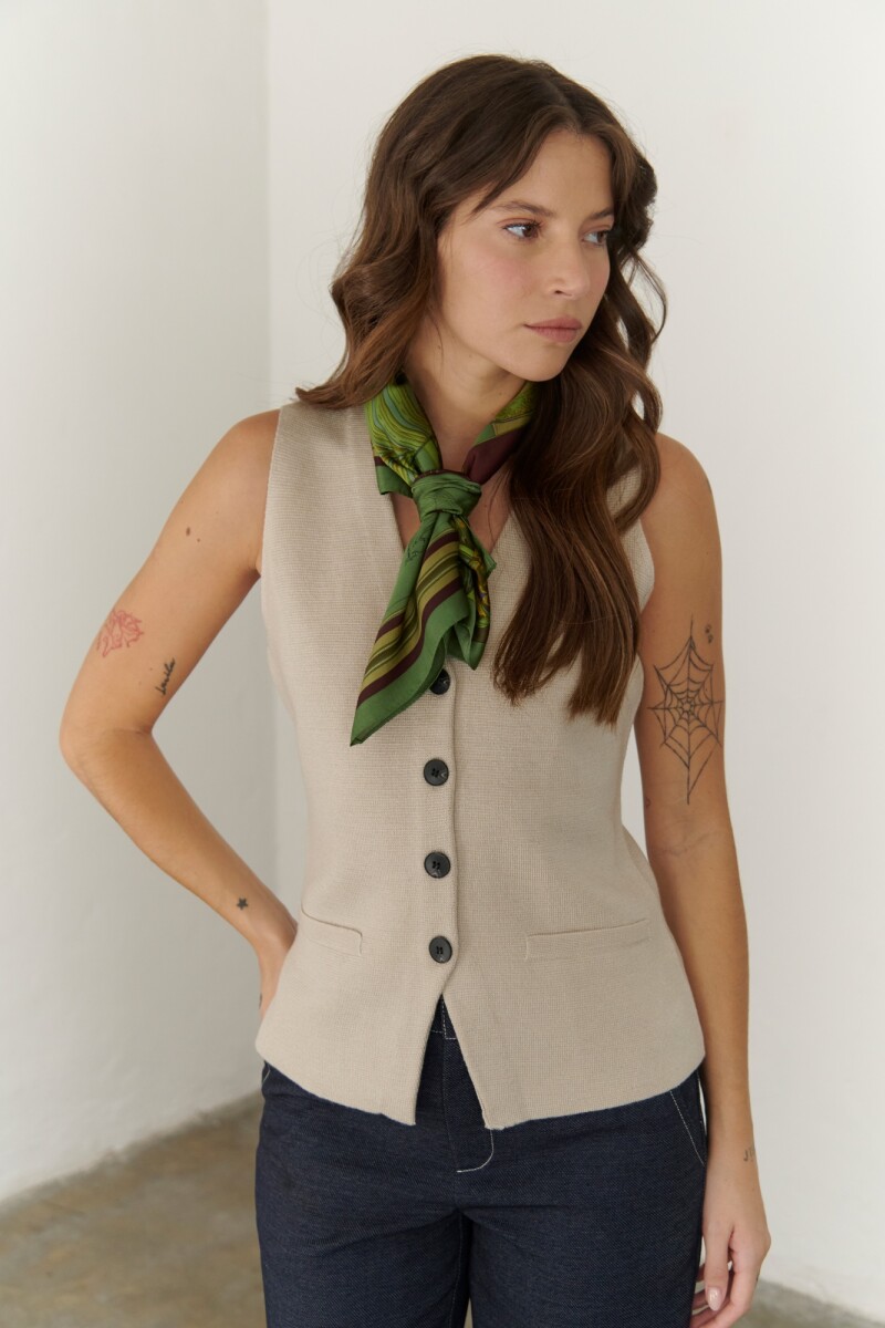 CHALECO TEJIDO BEIGE