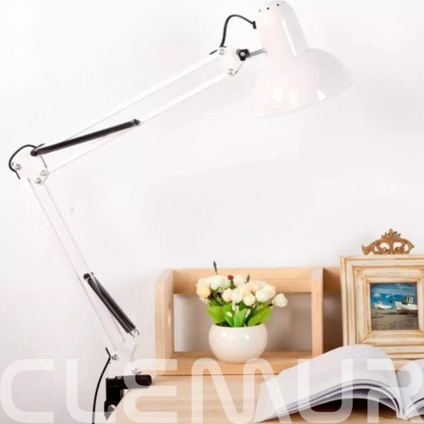 Lampara de escritorio mesa velador articulada arquitecto con morsa pinza IMBACK Color Blanco Lampara de escritorio mesa velador articulada arquitecto con morsa pinza IMBACK Color Blanco