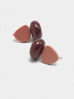 Pendientes Cortos Con Resina rosa