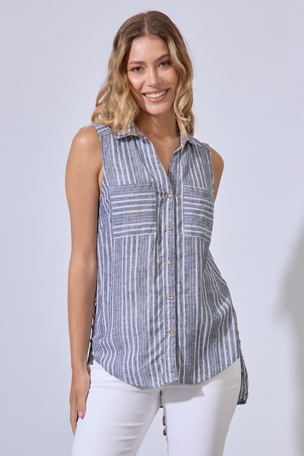 Camisola Lino GRIS/MULTI