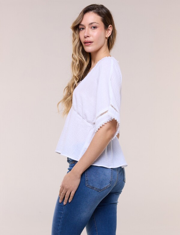 Blusa Boho Puntilla CRUDO