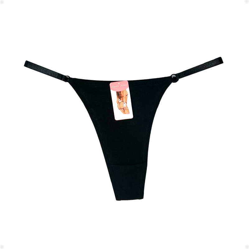 Tanga Colaless Ajustable De Encaje Trasero Negro
