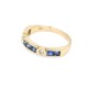 Anillo en oro 18k con zafiros azules carré y 2 brillantes Anillo en oro 18k con zafiros azules carré y 2 brillantes