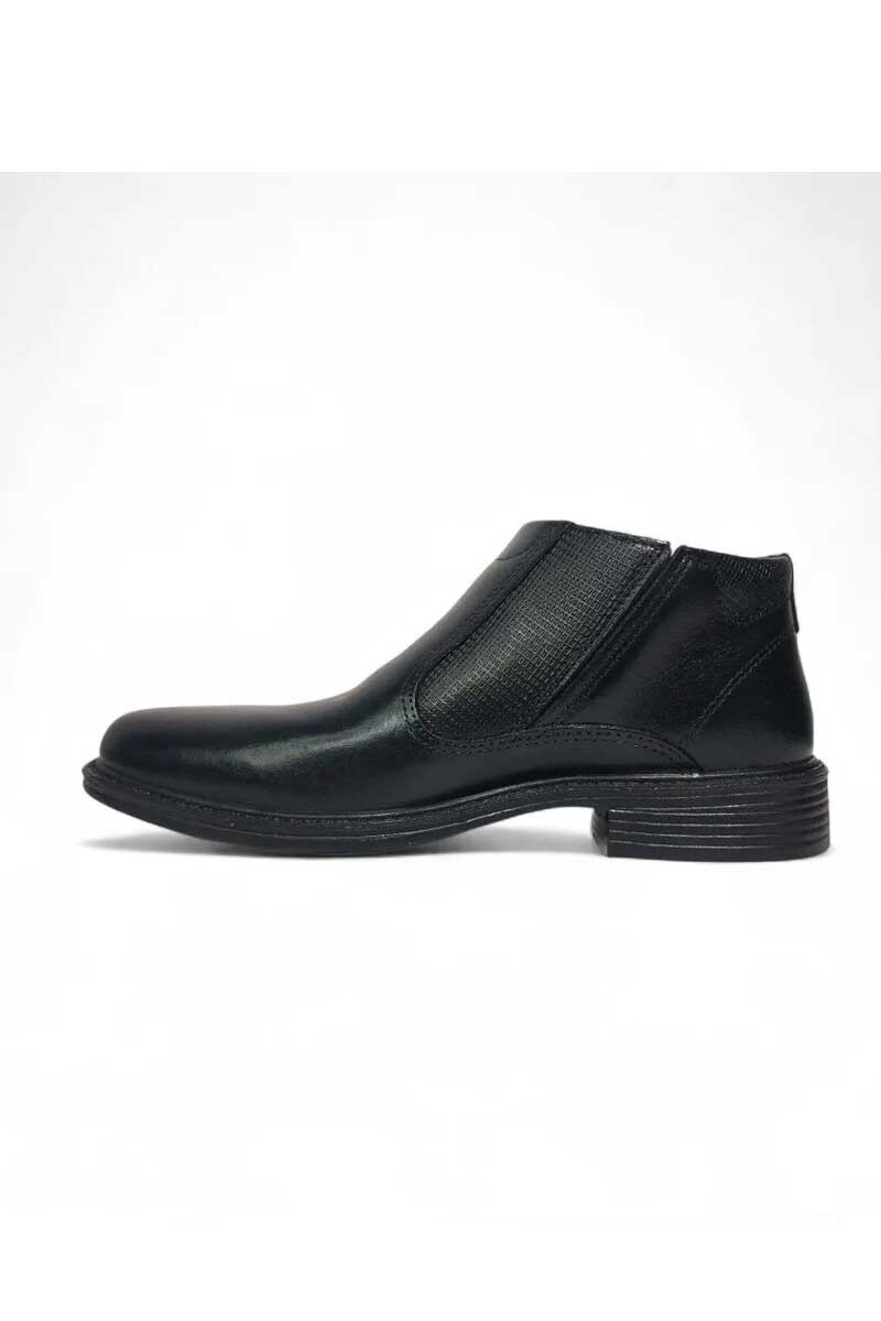 BOTIN PEGADA HOMBRE CUERO CON ELASTICO 125354 Negro