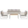 JGO DE JARDIN BCO C/ALMOHADONES BEIGE COMB 4PZAS Unica