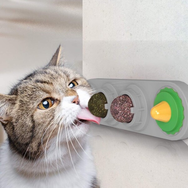 Pack x4 Golosina Gato Bola Giratoria Adhesiva Pared Snack Pack x4 Golosina Gato Bola Giratoria Adhesiva Pared Snack