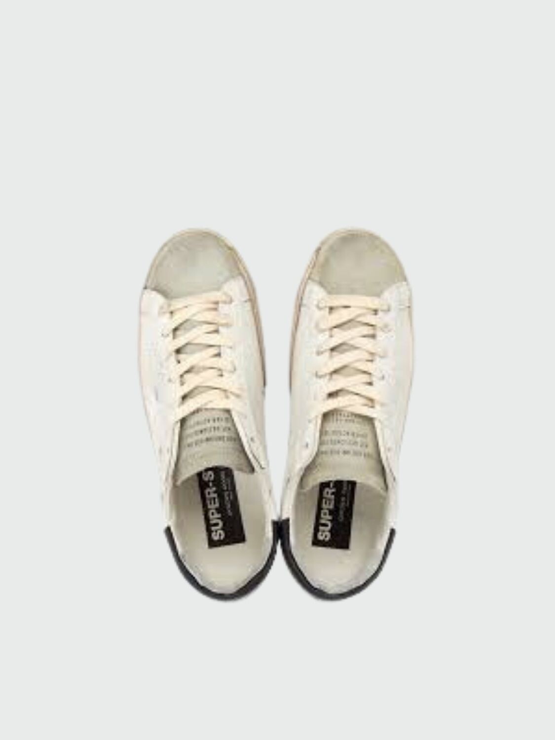 Golden Goose-Championes de cuero acordonados, Super Star Blanco
