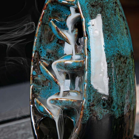 Porta Incienso fuente Cascada de ceramica para cono 17*8 cm Verde