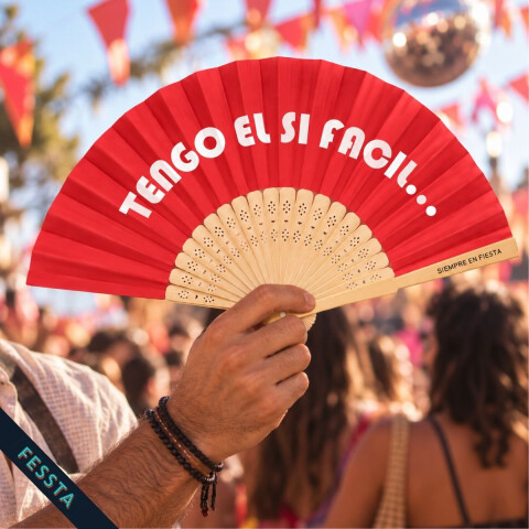 Abanico "Tengo el si facil" Rojo