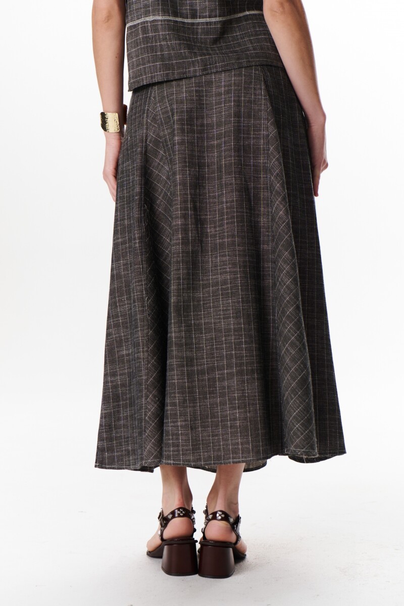 FALDA LINO RAYA NEGRO