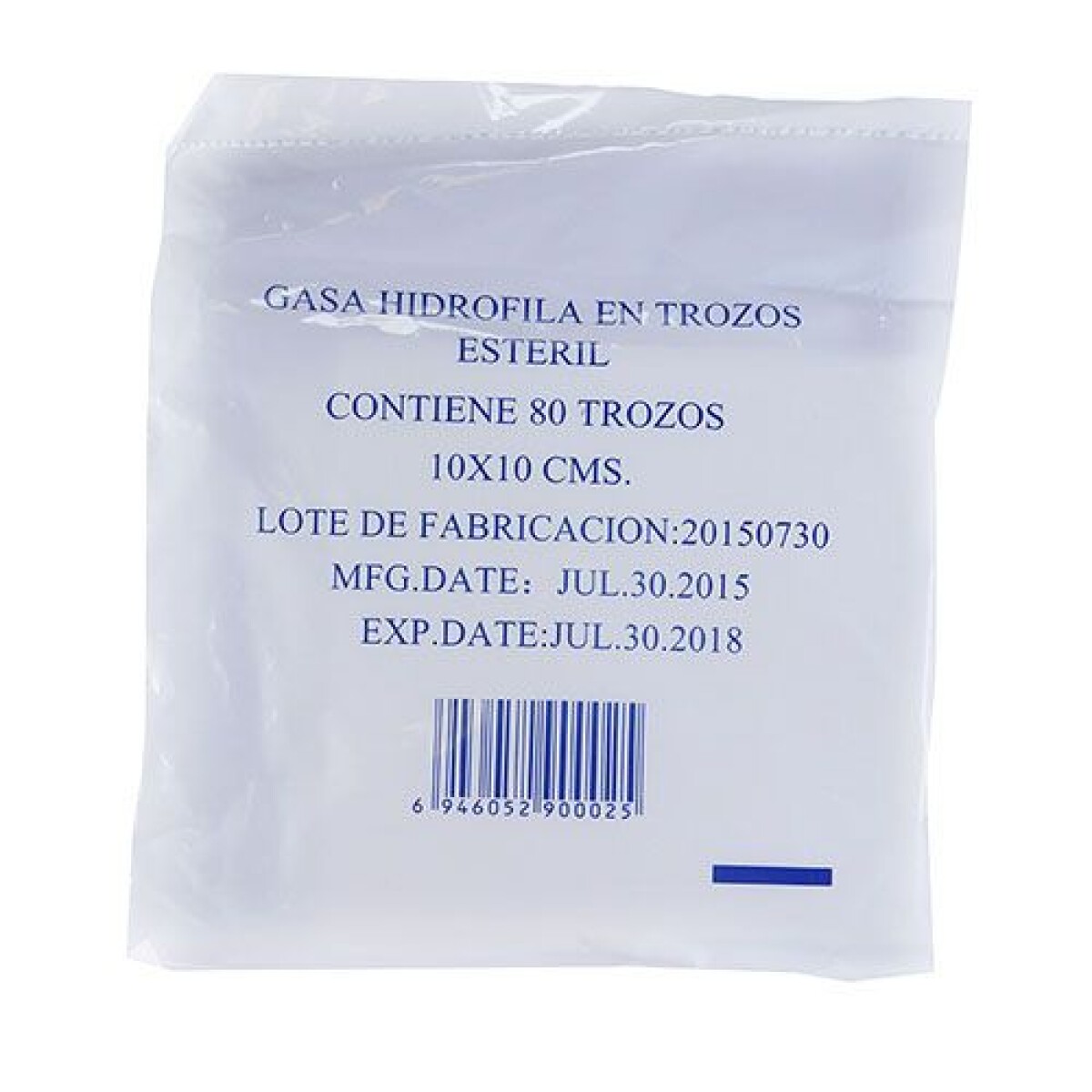 Gasa ancha 10 x 10 80 trozos 