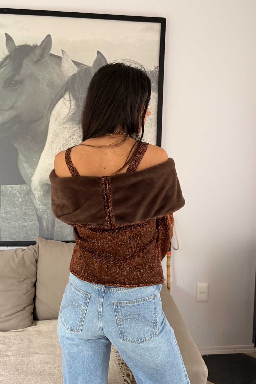 Off The Shoulders Sweater Chocolate