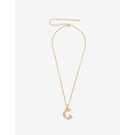 Collar Con Dije Inicial Letra ''c'' Dorado