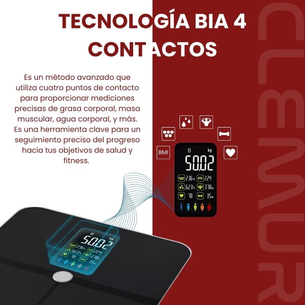 Balanza Baño Inteligente Monitor Digital Bascula Profesional app smart led 180 Kg Imback Color Gris Oscuro Balanza Baño Inteligente Monitor Digital Bascula Profesional app smart led 180 Kg Imback Color Gris Oscuro