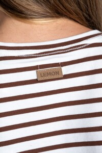 Remera Algodónn Elastano Rayada Chocolate