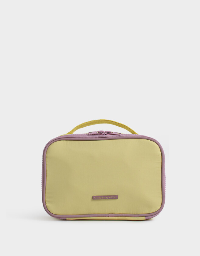 Porta Cosméticos Estampados Portacosméticos Con Manija - Amarillo Claro