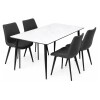 Juego de comedor mesa mármol + 4 sillas en ecocuero Blanco marmol
