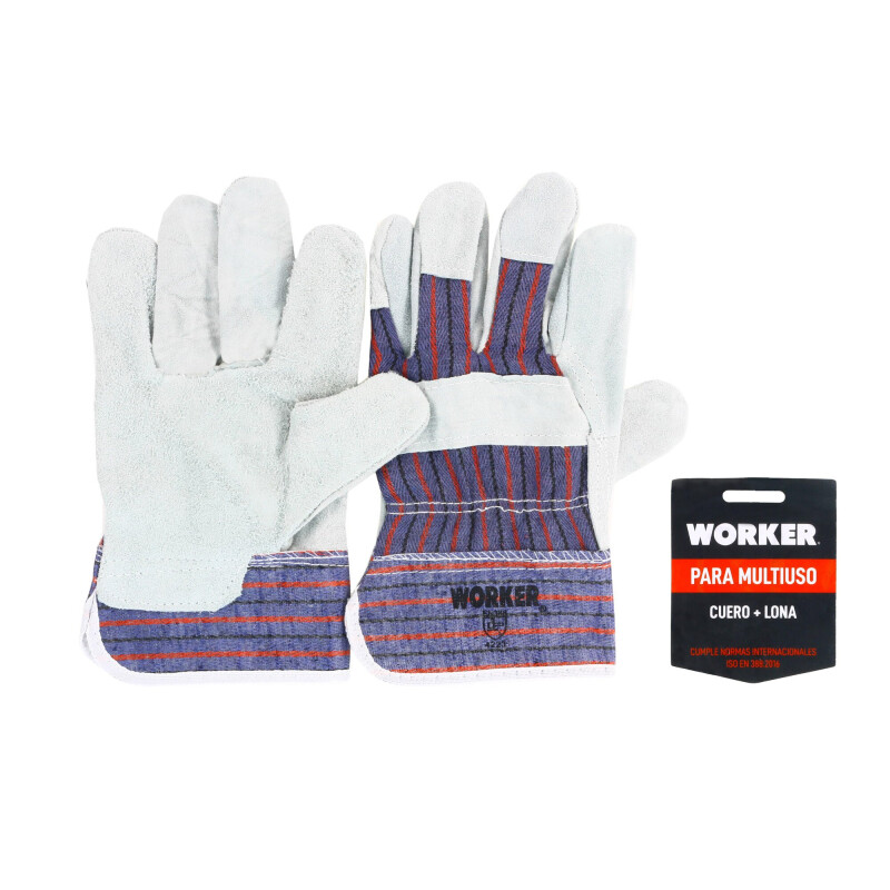 Guantes Unisex Worker Descarne y lona Gris