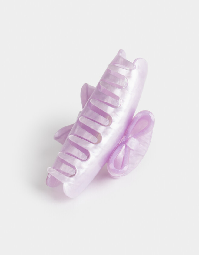 Broche Premium Broche Acrílico Con Moño - Violeta Lila