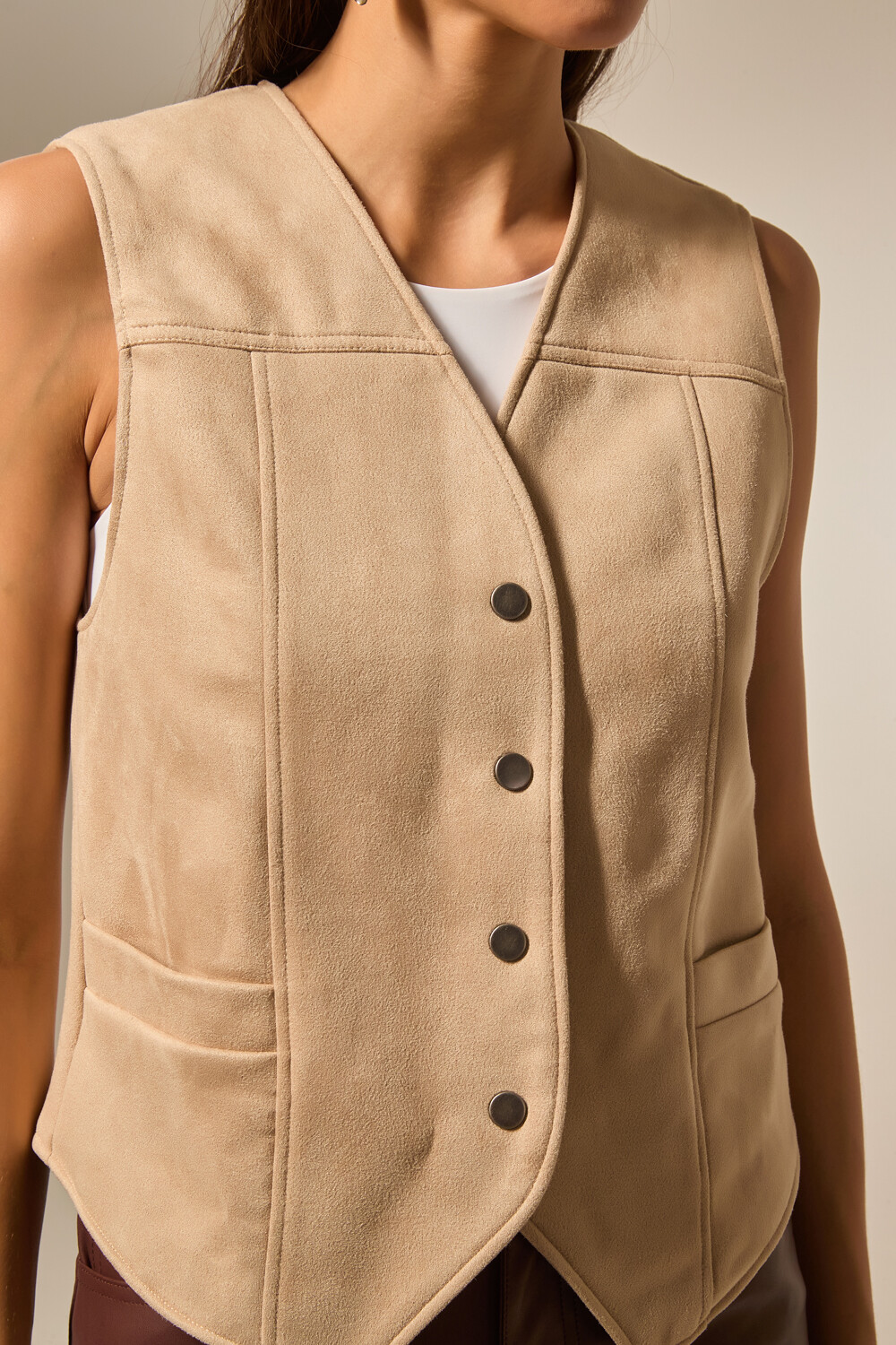 Chaleco Arven Beige Claro