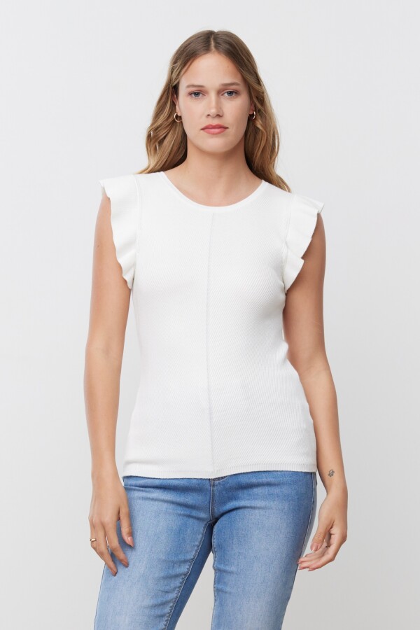 Musculosa Manga Volados CRUDO