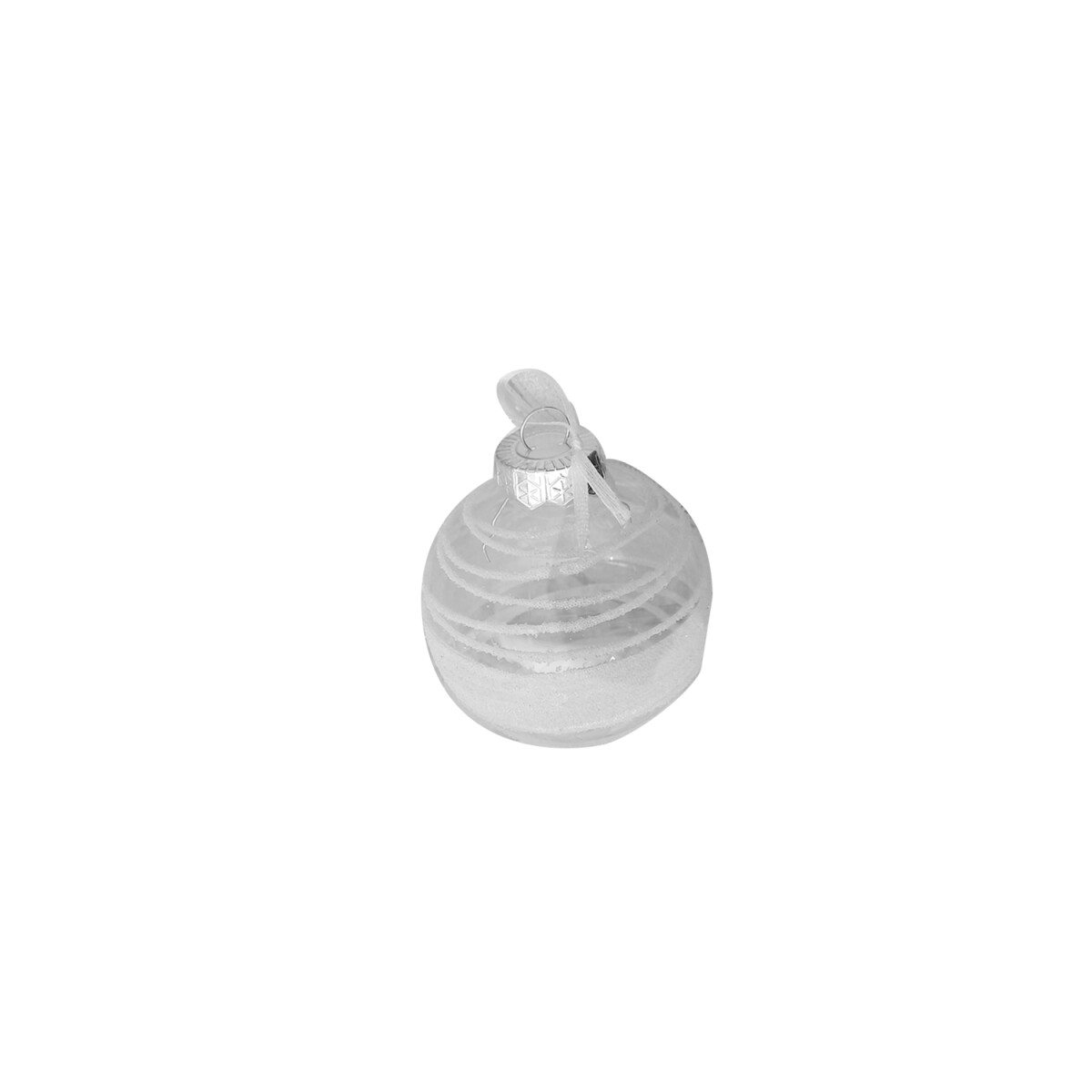 Set De Esfera 8cm Por 3 Transparente Y Blanco 