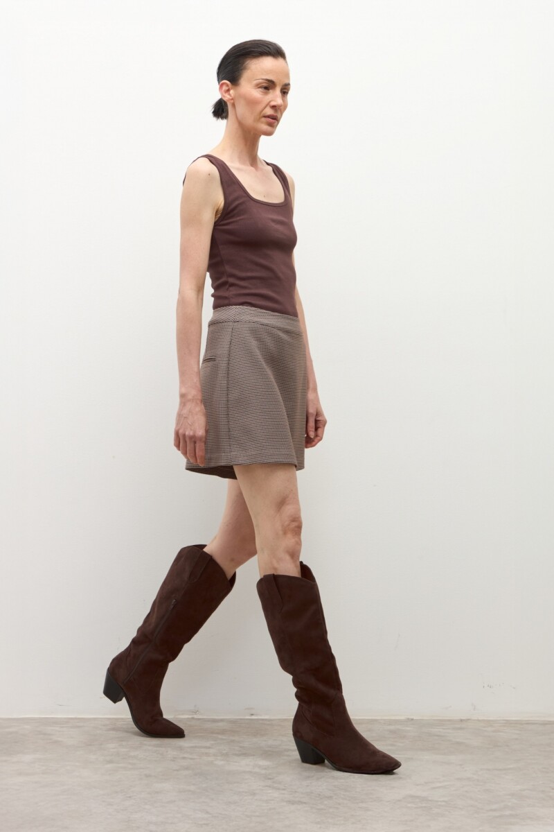 Short falda fantasia tostado