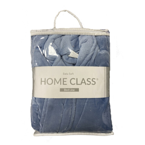 Bata de Cama Microfibra Home Class Talle P al XG AZUL PIEDRA