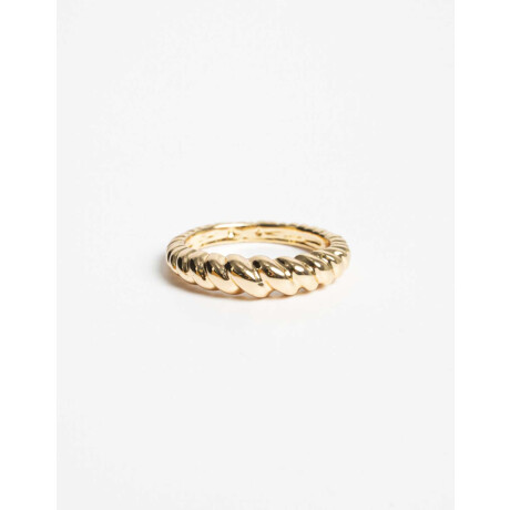 Anillo Texturado Bañado En Oro Dorado