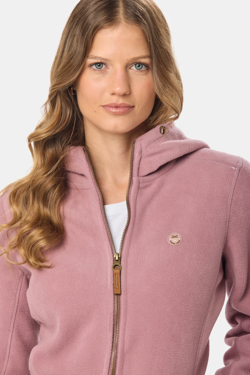 CAMPERA POLAR CON CAPUCHA - Rosado 