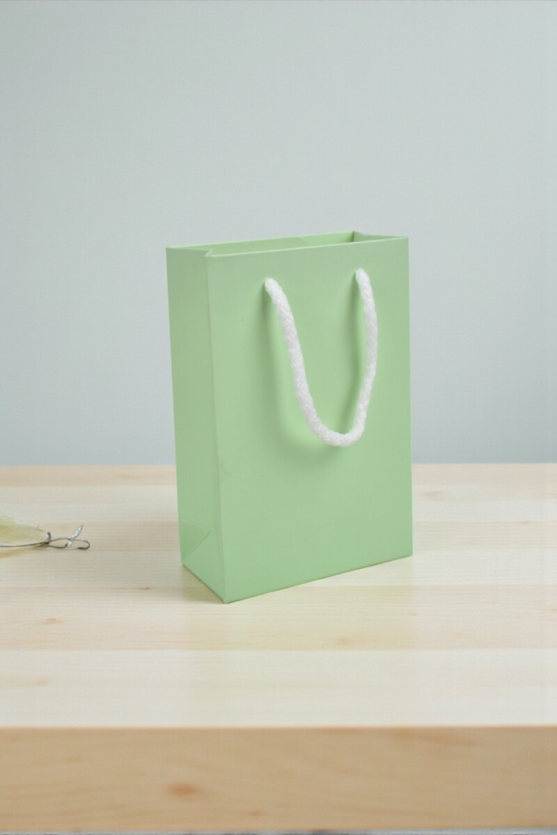 Bolsa cartulina 10x05x15 cm - PASTEL AQUA 