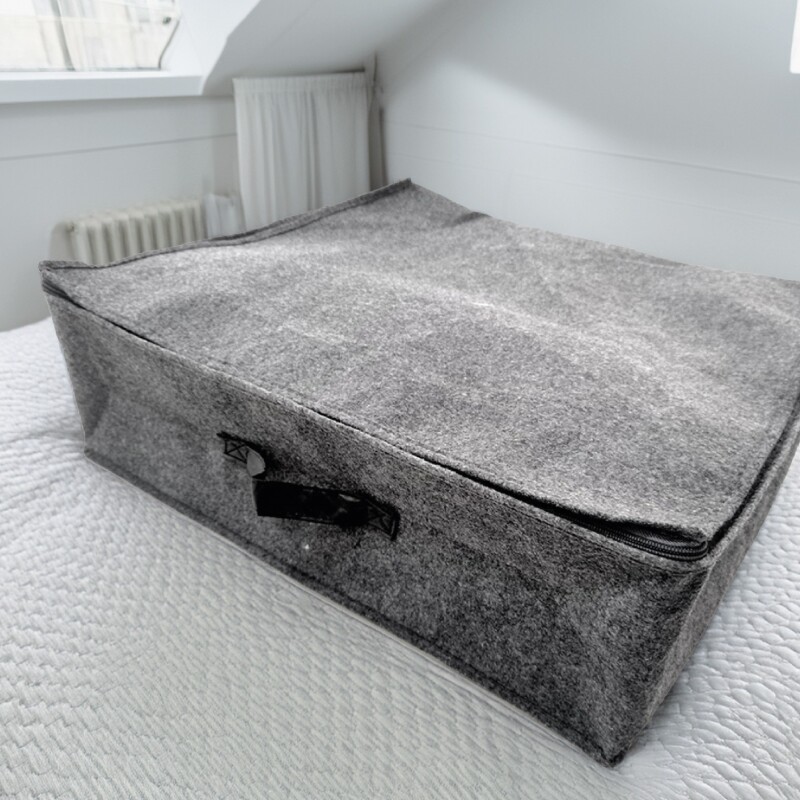 ORGANIZADOR CON TAPA Y CIERRE FIELTRO GRIS 55x50x17CM ORGANIZADOR CON TAPA Y CIERRE FIELTRO GRIS 55x50x17CM