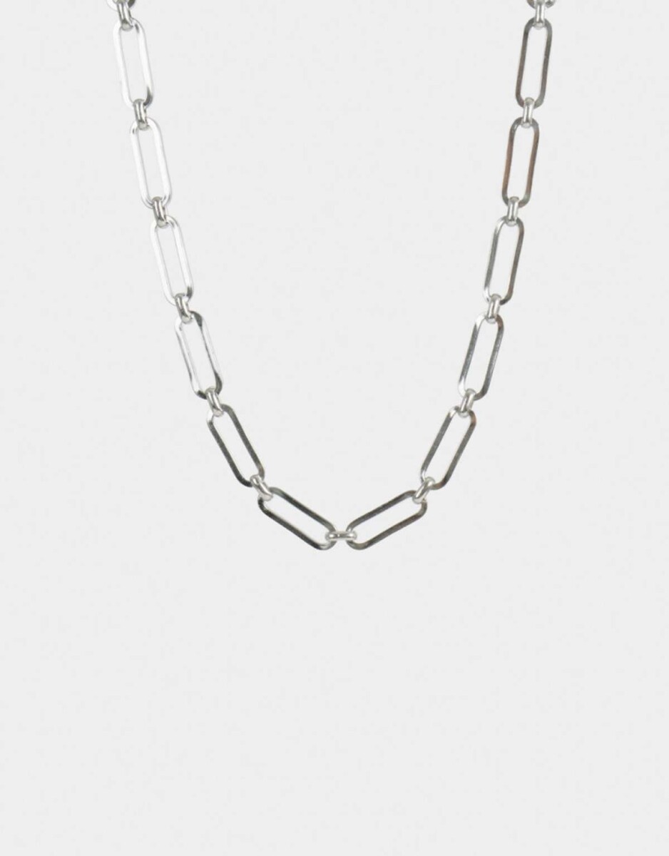 Collar Corto Eslabones Acero - Plateado 