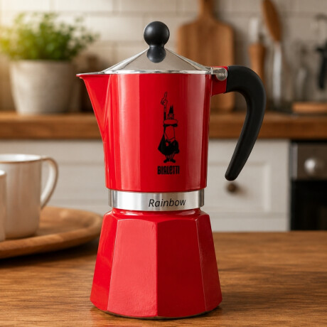 Cafetera Moka Rainbow Roja 270ml 6 Tazas Bialetti Cafetera Moka Rainbow Roja 270ml 6 Tazas Bialetti