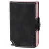 Billetera Baleine Double Kansas en Aluminio y Cuero con Protección RFID Dark Pink