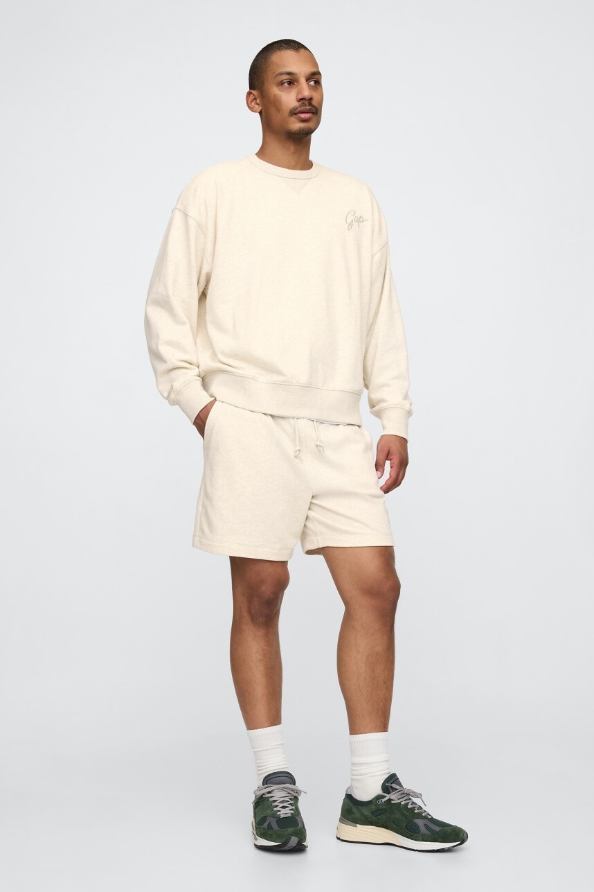 Short Deportivo Sin Felpa Logo Gap Hombre Oatmeal Heather