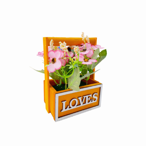 Bouquet de flores en jardinera decorativa de madera Bouquet De Flores En Jardinera Decorativa De Madera