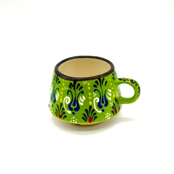 Taza de té de cerámica artesanal Verde claro