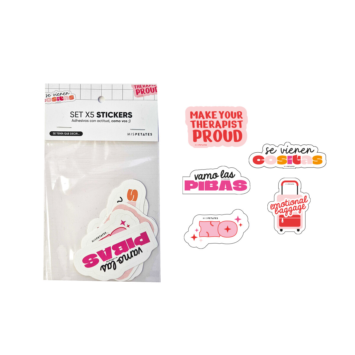 Pack de 5 stickers Mis Petates - Dichos 