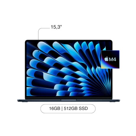 APPLE MACBOOK AIR 15' M4/16GB/512GB/ APPLE Macbook Air 15' 512GB SSD / 16GB RAM M4 Chip - Midnight
